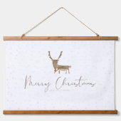 SlipperyJoe Merry Kerstfeest rendier rode neus mie Hangend Wandkleed (Voorkant)
