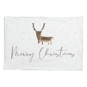 SlipperyJoe Merry Kerstfeest rendier rode neus mie Kussensloop (Achterkant)