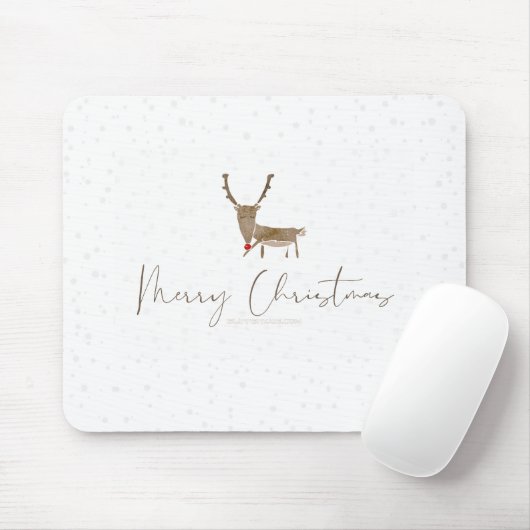 SlipperyJoe Merry Kerstfeest rendier rode neus mie Muismat (Met muis)