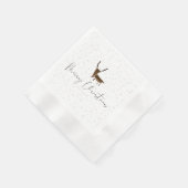 SlipperyJoe Merry Kerstfeest rendier rode neus mie Servet (Hoek)