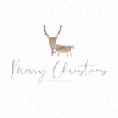 SlipperyJoe Merry Kerstfeest rendier rode neus mie Sticker (Voorkant)