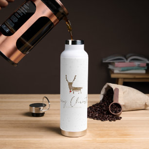 SlipperyJoe Merry Kerstfeest rendier rode neus mie Waterfles