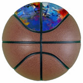SlipperyJoe NYC graffiti maan omringd door wervele Basketbal (Rechts)