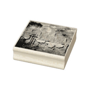 SlipperyJoe NYC graffiti maan omringd door wervele Rubberstempel