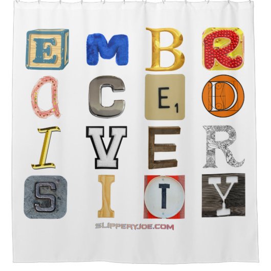 SlipperyJoe omarmt diversiteitsmetafoor LGBTQIA-lo Douchegordijn (Voorkant)