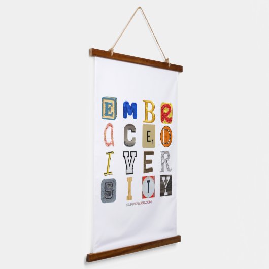 SlipperyJoe omarmt diversiteitsmetafoor LGBTQIA-lo Hangend Wandkleed (Gebogen)