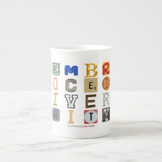 SlipperyJoe omarmt diversiteitsmetafoor LGBTQIA-lo Porselein Kop (Voorkant)