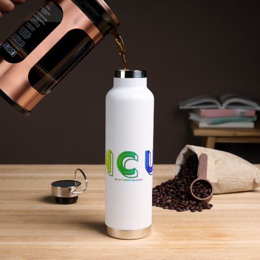 SlipperyJoe onbesneden levendig levendige neon reg Waterfles (Koffie)