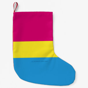 SlipperyJoe panseksuele pridevlag roze amber en cy Kleine Kerstsok