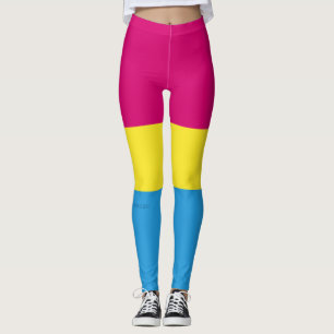 SlipperyJoe panseksuele pridevlag roze amber en cy Leggings