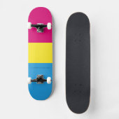 SlipperyJoe panseksuele pridevlag roze amber en cy Persoonlijk Skateboard (Voorkant)