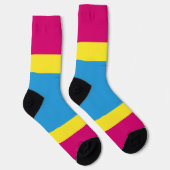 SlipperyJoe panseksuele pridevlag roze amber en cy Sokken (Rechts)