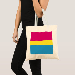 SlipperyJoe panseksuele pridevlag roze amber en cy Tote Bag
