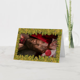 SlipperyJoe snoep stokken mannelijke borst lolly k Folie Feestdagenkaart