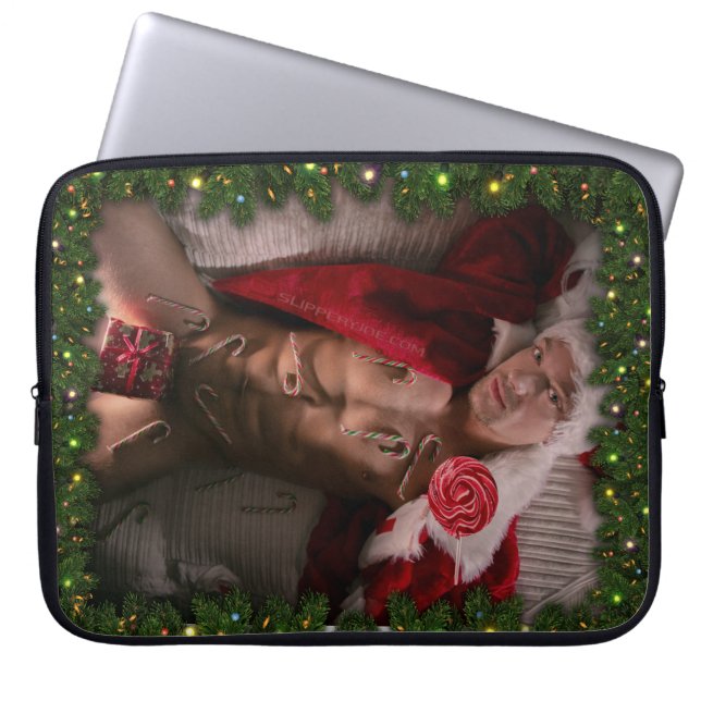 SlipperyJoe snoep stokken mannelijke borst lolly k Laptop Sleeve (Voorkant)