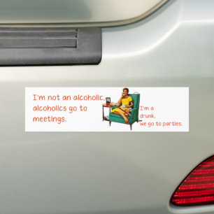 SlipperyJoe socialiserend drinkfeest vintage vrouw Bumpersticker