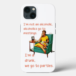 SlipperyJoe socialiserend drinkfeest vintage vrouw Case-Mate iPhone Case