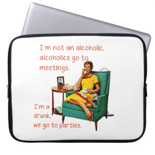 SlipperyJoe socialiserend drinkfeest vintage vrouw Laptop Sleeve