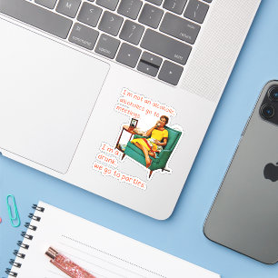 SlipperyJoe socialiserend drinkfeest vintage vrouw Sticker