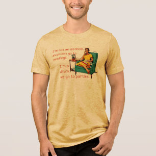SlipperyJoe socialiserend drinkfeest vintage vrouw Tri-Blend Shirt