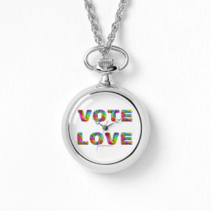 SlipperyJoe stem liefde gelijkheid regenboogkleuri Horloge