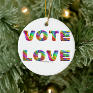 SlipperyJoe stem liefde gelijkheid regenboogkleuri Keramisch Ornament