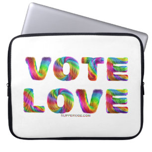 SlipperyJoe stem liefde gelijkheid regenboogkleuri Laptop Sleeve