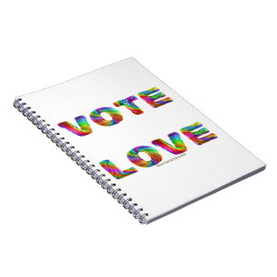 SlipperyJoe stem liefde gelijkheid regenboogkleuri Notitieboek
