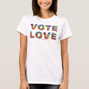 SlipperyJoe stem liefde gelijkheid regenboogkleuri T-shirt