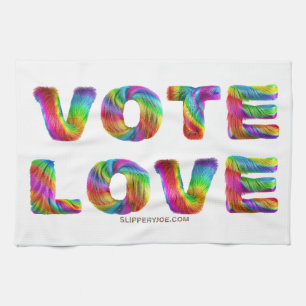 SlipperyJoe stem liefde gelijkheid regenboogkleuri Theedoek