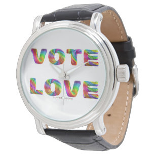 SlipperyJoe stem love gelijkheid regenboogkleurige Horloge