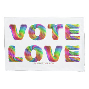 SlipperyJoe stem love gelijkheid regenboogkleurige Kussensloop