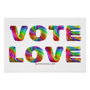 SlipperyJoe stem love gelijkheid regenboogkleurige Perfect Poster