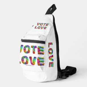 SlipperyJoe stem love gelijkheid regenboogkleurige Sling Bag