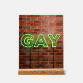 SlipperyJoe verlicht gay neonteken helder levendig Acryl Bord (Voorkant)