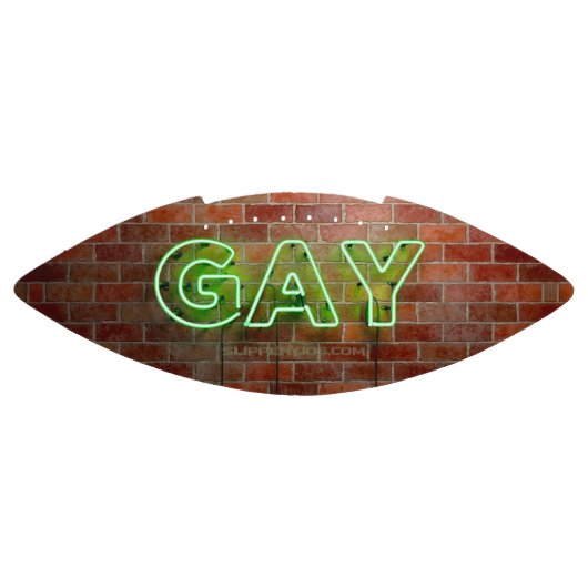 SlipperyJoe verlicht gay neonteken helder levendig American Football (Paneel)