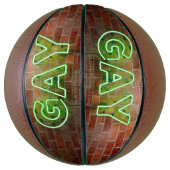 SlipperyJoe verlicht gay neonteken helder levendig Basketbal (Verticaal)