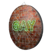 SlipperyJoe verlicht gay neonteken helder levendig Dartbord (Voorkant Rechts)