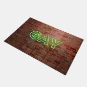SlipperyJoe verlicht gay neonteken helder levendig Deurmat (Schuin)