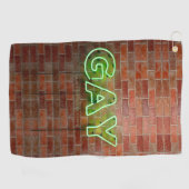 SlipperyJoe verlicht gay neonteken helder levendig Golfhanddoek (Horizontaal)