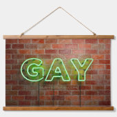 SlipperyJoe verlicht gay neonteken helder levendig Hangend Wandkleed (Voorkant)