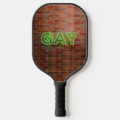 SlipperyJoe verlicht gay neonteken helder levendig Pickleball Paddle (Voorkant)
