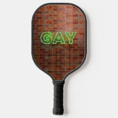 SlipperyJoe verlicht gay neonteken helder levendig Pickleball Paddle (Achterkant)