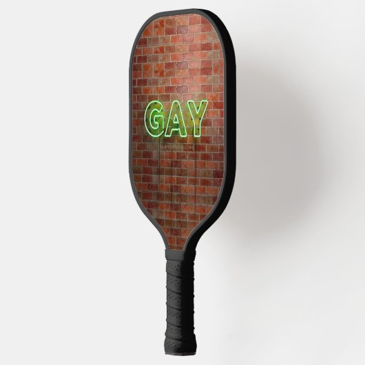 SlipperyJoe verlicht gay neonteken helder levendig Pickleball Paddle (Links)