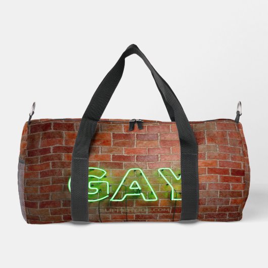 SlipperyJoe verlicht gay neonteken helder levendig Plunjezak (Achterkant)