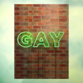 SlipperyJoe verlicht gay neonteken helder levendig Raamsticker (Vel 3)