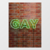 SlipperyJoe verlicht gay neonteken helder levendig Raamsticker (Vel)
