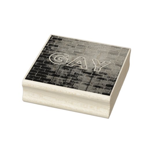 SlipperyJoe verlicht gay neonteken helder levendig Rubberstempel (Stempel)