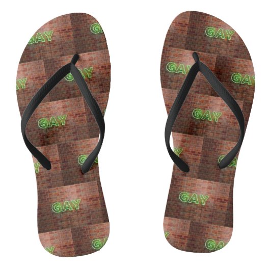 SlipperyJoe verlicht gay neonteken helder levendig Teenslippers (Voetbed)