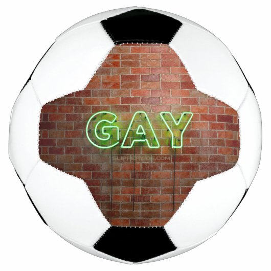 SlipperyJoe verlicht gay neonteken helder levendig Voetbal (Voorkant)